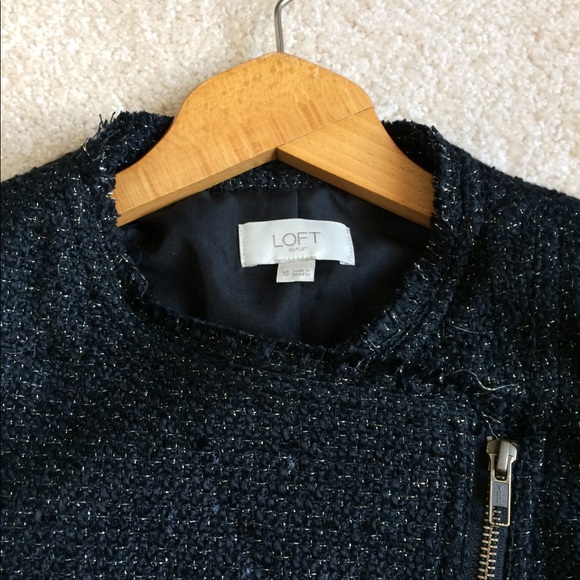 LOFT Black/Gold Tweed Blazer - Picture 3 of 4